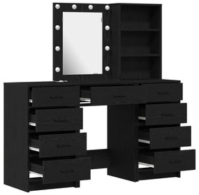 Conjunto de Maquilhagem de 3 Peças vidaXL com LED em Madeira Trabalhad