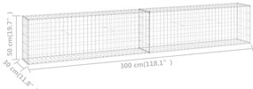 Muro gabião com tampas aço galvanizado 300x30x50 cm
