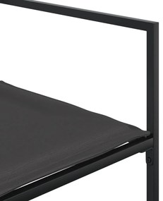 7 pcs conj. de jantar para jardim c/ almofadões textilene preto