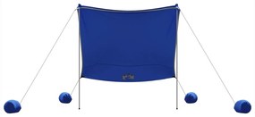Toldo de praia com âncoras de areia 214x236 cm azul
