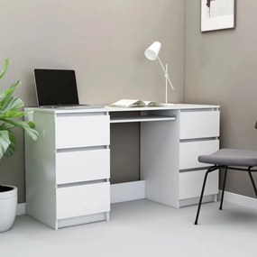 800810 vidaXL Secretária 140x50x77 cm contraplacado branco