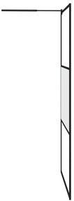 Divisória de chuveiro 115x195 cm vidro opaco ESG preto