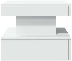 Mesa de centro com luzes LED 50x50x40 cm branco