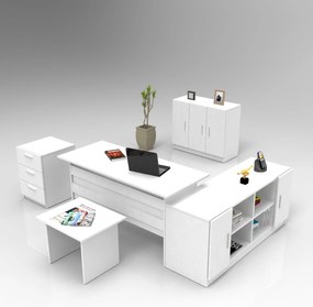 Conjunto de Mobiliário de Escritório VO16 – Branco – Espessura 18 mm