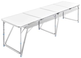 41327 vidaXL Mesa dobrável, para campismo, de altura ajustável, em aluminio