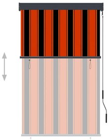 Estore de rolo para exterior 100x250 cm laranja e castanho