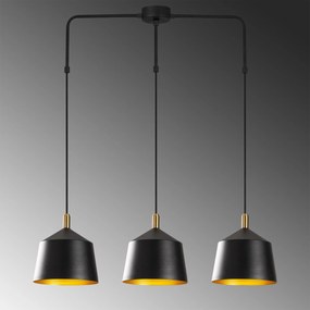 Candeeiro de Teto Saglam – Preto e Dourado – 89 x 25 cm