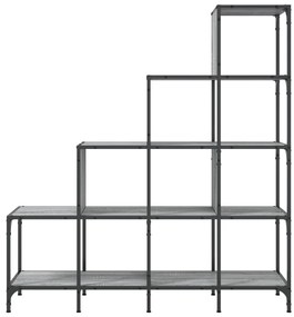 Estante 122x30x132 cm derivados de madeira e metal cinza sonoma