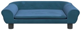 Sofá infantil 70x45x26 cm veludo azul