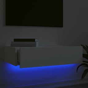 Móvel de TV com luzes LED 60x35x15,5 cm branco