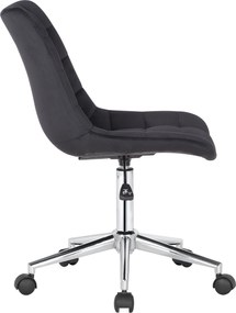 Cadeira de Escritório de Veludo Medford Preta