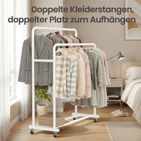 Guarda roupa aberto com rodas 46,5 x 110 x 155,5 cm Branco