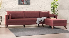 Sofá de Canto Bella – Vermelho Claret – 275 cm