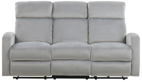 Conjunto de sofás com 6 lugares reclináveis elétricos em veludo cinzento claro VERDAL Beliani