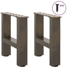 Pés para mesa de centro em aço natural, 2 peças, 30x(30-31) cm, aço