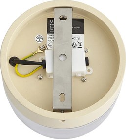 Candeeiro de Parede Design Bege com Vidro Opal IP44 - Michele