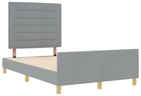 Cama vidaXL Cinza Claro 140x190 cm em Tecido