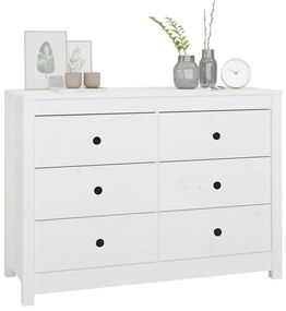 Armário de apoio 100x40x72 cm pinho maciço branco