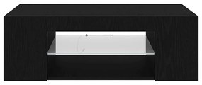 Armário de TV vidaXL com Luzes LED Carvalho Preto 90x39x30 cm Madeira