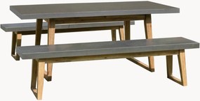 Conjunto de jantar para jardim com pernas em madeira de acácia Hector, conjunto de 3
