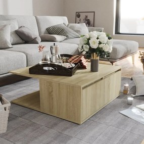 vidaXL Mesa de centro 80x80x31 cm derivados de madeira carvalho sonoma