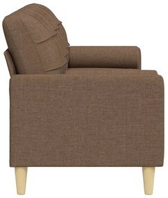 Sofá 3 lugares c/ almofadas decorativas 210 cm tecido castanho