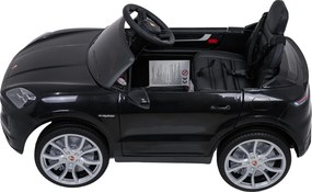 Carro elétrico para Crianças 2 a 5 anos 12V Porsche Cayenne, Rodas de espuma EVA, Controlo Remoto, assento Couro ecológico Preto