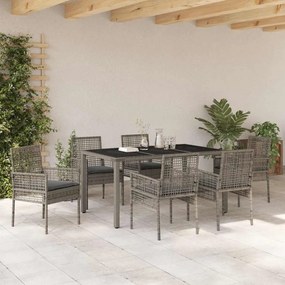 Conjunto de Jantar para Jardim 7 pcs Cinzeto 150 x 90 x 75 cm