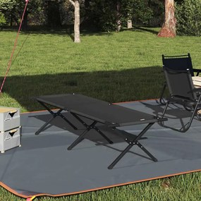 vidaXL Cama de Sol Dobrável com Bolsa Preta em Tecido Oxford 600D