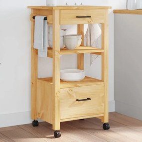 vidaXL Carrinho de cozinha MONZA 48x40x90 cm madeira de pinho maciça