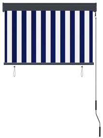 Estore de rolo para exterior 100x250 cm azul e branco