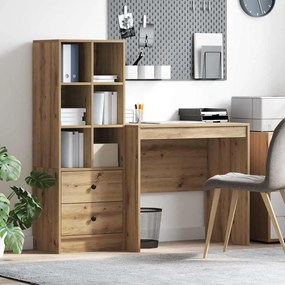 vidaXL Mesa com Armazenamento Carvalho Artisan Madeira Engenheirada