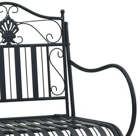 Banco de Metal Preto Metal Estilo Detalhes Decorativos