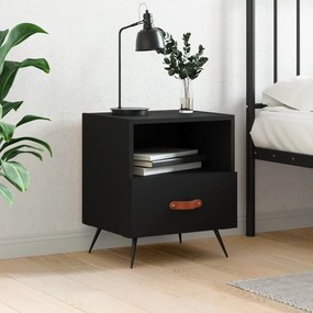 vidaXL Mesa de cabeceira 40x35x47,5 cm derivados de madeira preto