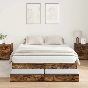 vidaXL Estrado de Cama Carvalho Fumê 140x200 cm