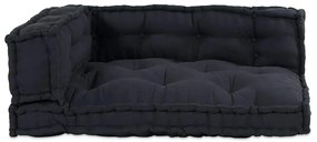 Almofada de Sofá Pallet 3 pcs Antracite Largo Algodão
