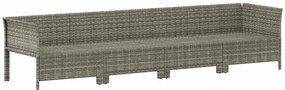 4 pcs conjunto lounge de jardim c/ almofadões vime PE cinzento