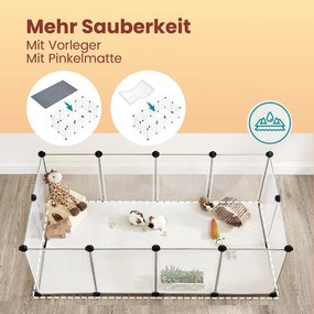 Parque animais de estimação Plástico com painéis no chão 125 x 63 x 42 cm Branco