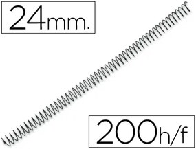 Espiral Q-Connect Metálica 56 4:1 24mm 1,2mm Caixa de 100 Unidades