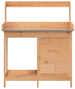 Mesa cultivo c/ armário 110,5x45x124,5 cm abeto maciço castanho