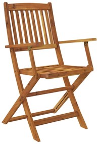 7 pcs conjunto dobrável de jantar p/ exterior acácia maciça