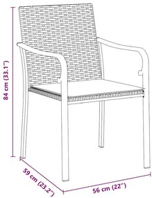 Conjunto de Jantar de Jardim de 5 Peças com Almofadas - Rattan Poli Ca