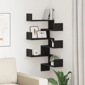 Conjuntos de Prateleiras de Parede vidaXL 2 pcs Carvalho Preto 40x40x4