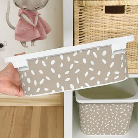 Autocolante para caixa IKEA TROFAST - Padrão BOHO em creme