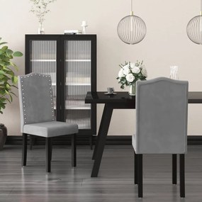 vidaXL Cadeiras de jantar 2 pcs veludo cinzento-claro