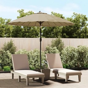 vidaXL Guarda-sol de exterior mastro alumínio 270 cm cinza-acastanhado