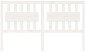 Cabeceira de cama 165,5x4x100 cm madeira de pinho maciça branco