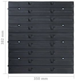 32 pcs kit caixas arrumação com painéis parede vermelho e preto