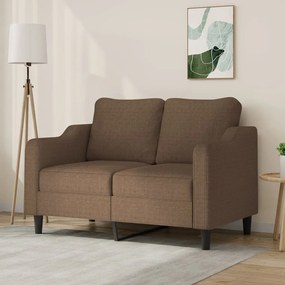 vidaXL Sofá de 2 lugares tecido 120 cm castanho