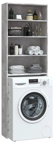 Armário para máquina lavar roupa 64x24x190 cm cinzento-cimento